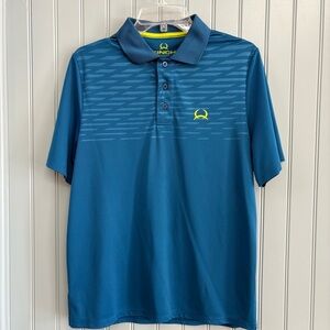 Cinch Blue and Vibrant Green Short Sleeve Polo Shirt Size XS